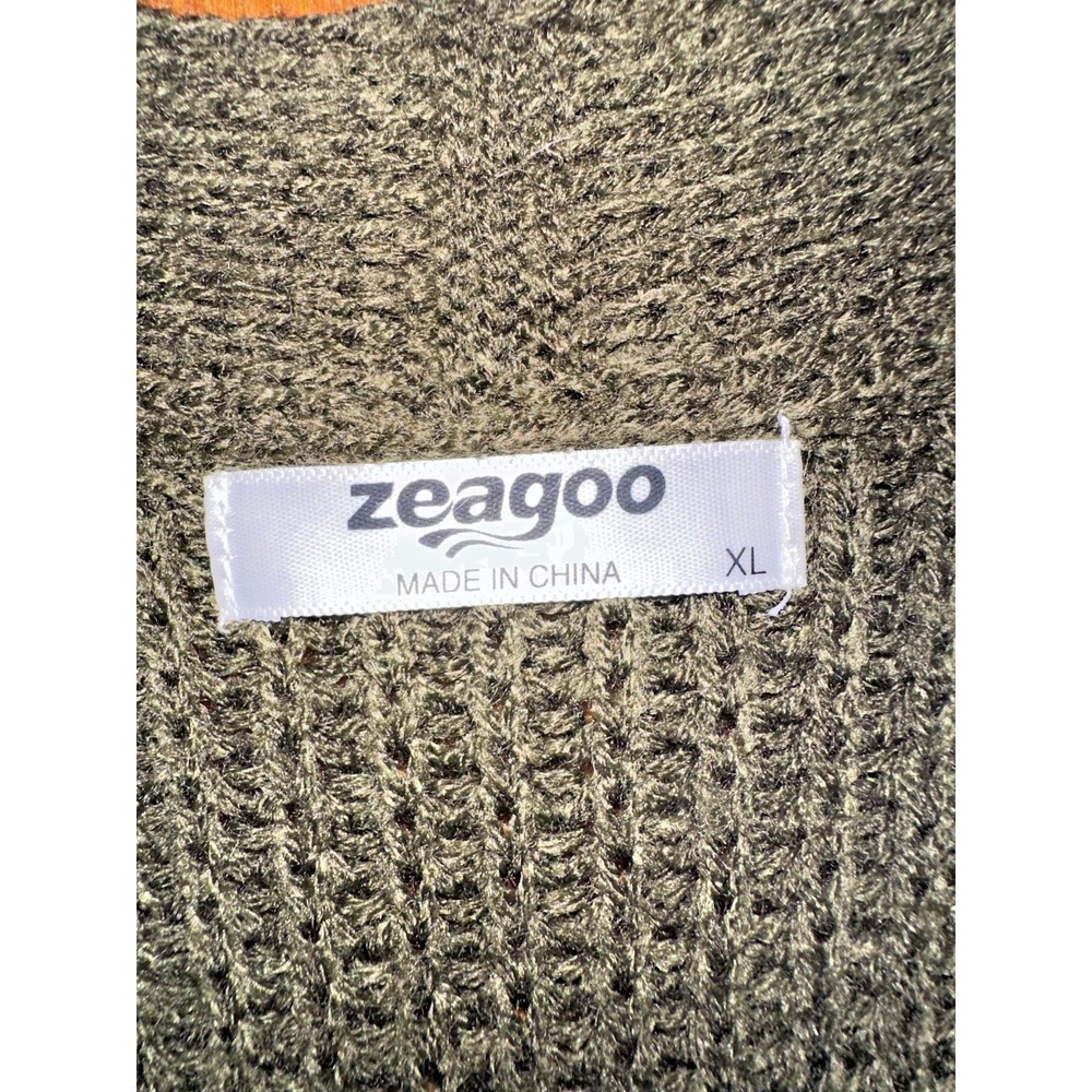 Zeagoo Womens Oversized Button Down Knit Cardigan Sweater Olive Green XL - Picture 3 of 4